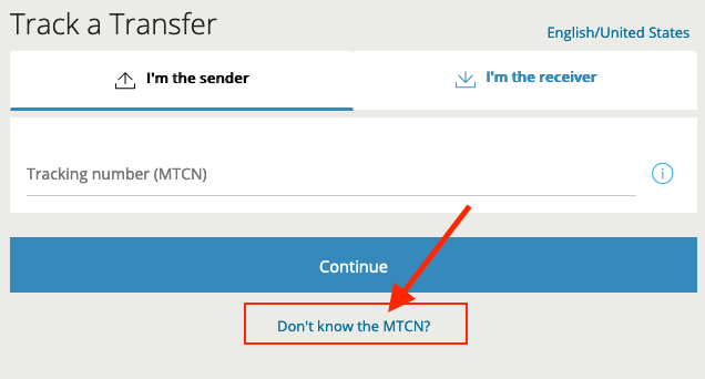 western union track transfer